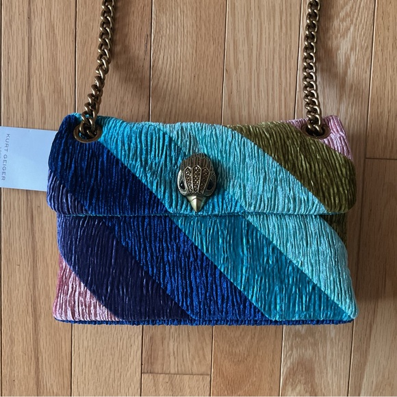 New - Kurt Geiger MINI VELVET KENSINGTON BAG - Picture 10 of 16